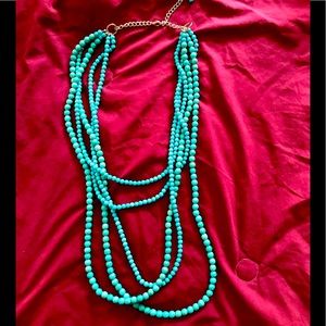 Turquoise bead layered necklace